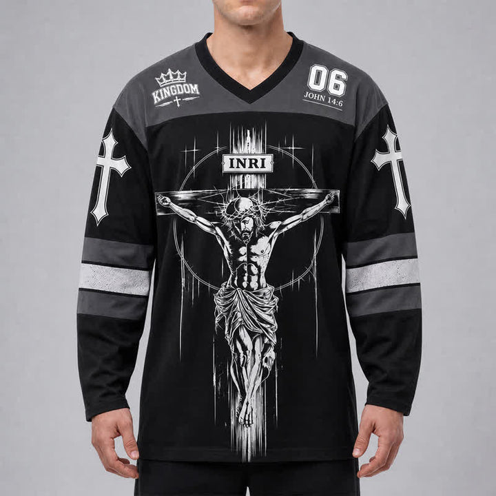 Christianartworkshop Walk By Faith Schwarzes Streetwear-Hockeytrikot - image 3