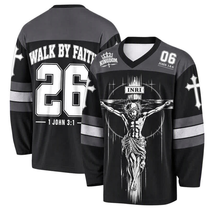 Christianartworkshop Walk By Faith Schwarzes Streetwear-Hockeytrikot - 5XL - image 0