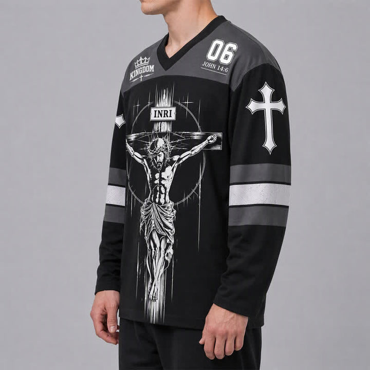 Christianartworkshop Walk By Faith Schwarzes Streetwear-Hockeytrikot - image 5