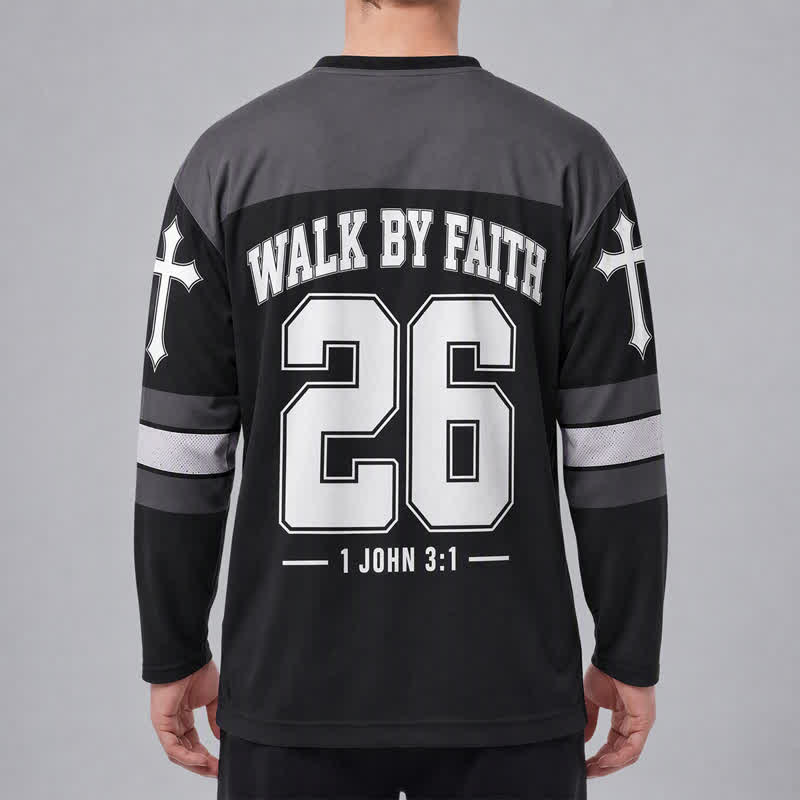 Christianartworkshop Walk By Faith Schwarzes Streetwear-Hockeytrikot - image 4