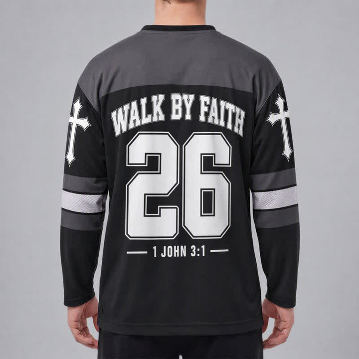 Christianartworkshop Walk By Faith Schwarzes Streetwear-Hockeytrikot - image 4