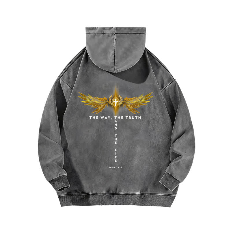 Christianartworkshop Der Weg, die Wahrheit und das Leben gewaschen Hoodie - image 7