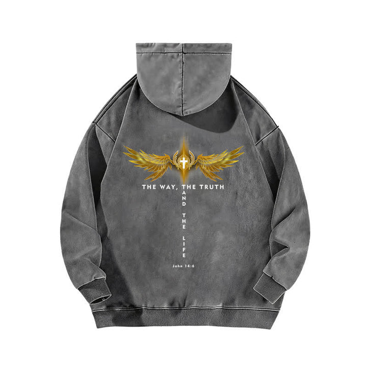 Christianartworkshop Der Weg, die Wahrheit und das Leben gewaschen Hoodie - image 7