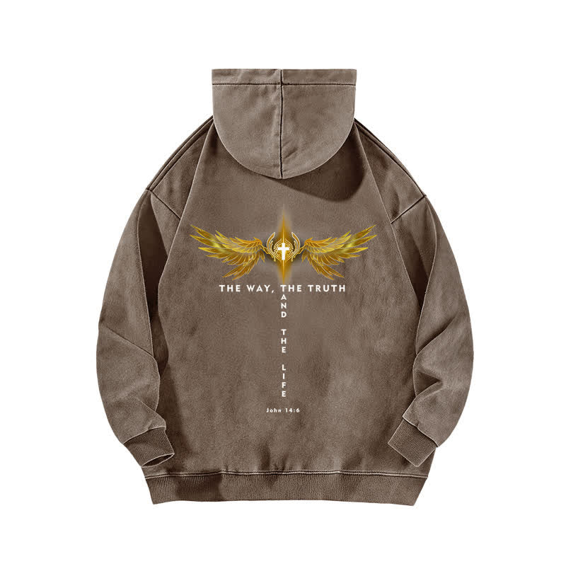 Christianartworkshop Der Weg, die Wahrheit und das Leben gewaschen Hoodie - image 10