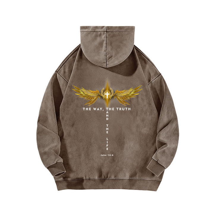 Christianartworkshop Der Weg, die Wahrheit und das Leben gewaschen Hoodie - image 10