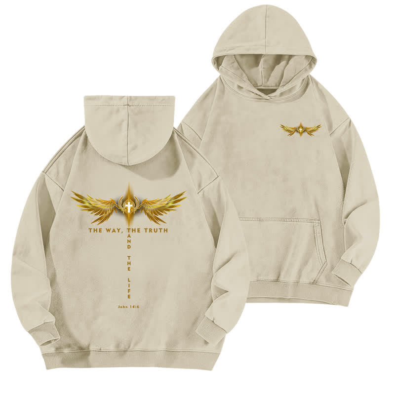 Christianartworkshop Der Weg, die Wahrheit und das Leben gewaschen Hoodie - Aprikose - 5XL - image 3