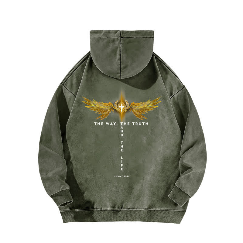 Christianartworkshop Der Weg, die Wahrheit und das Leben gewaschen Hoodie - image 13