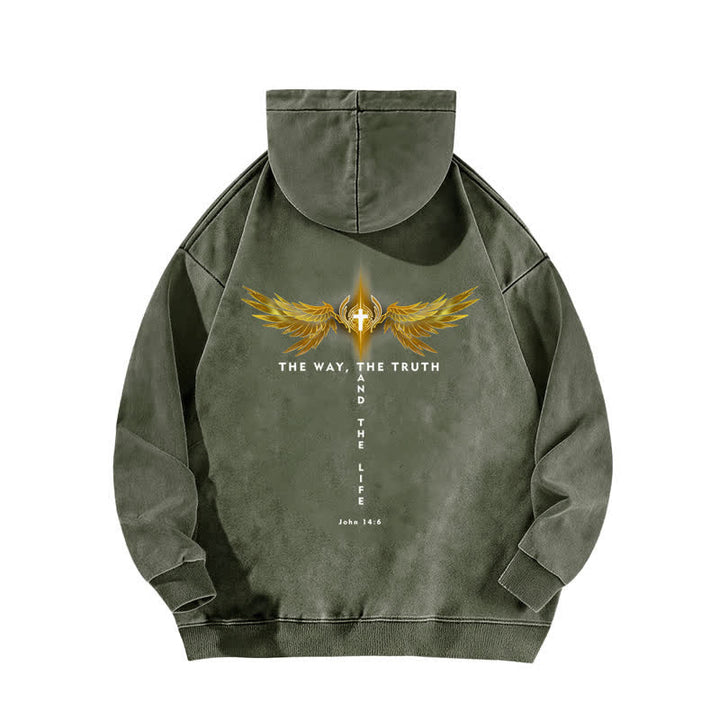 Christianartworkshop Der Weg, die Wahrheit und das Leben gewaschen Hoodie - image 13