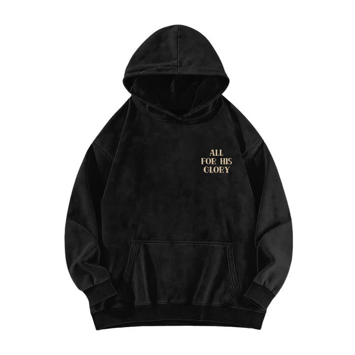 Christianartworkshop Beige gewaschener Hoodie mit Aufdruck des Bibelverses „All For His Glory“. - image 5