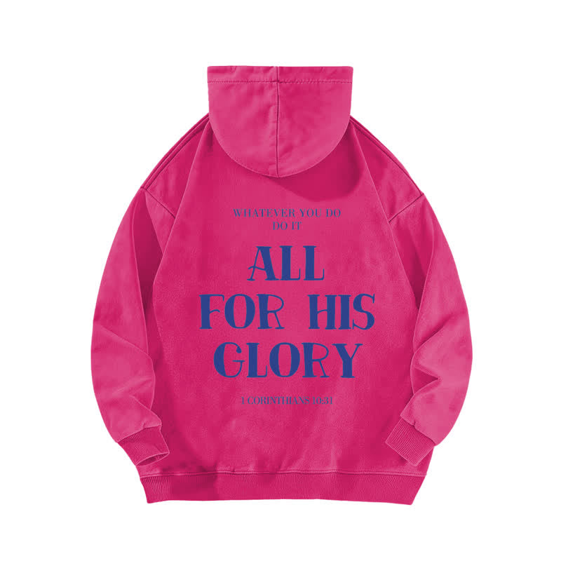 Christianartworkshop Beige gewaschener Hoodie mit Aufdruck des Bibelverses „All For His Glory“. - image 16