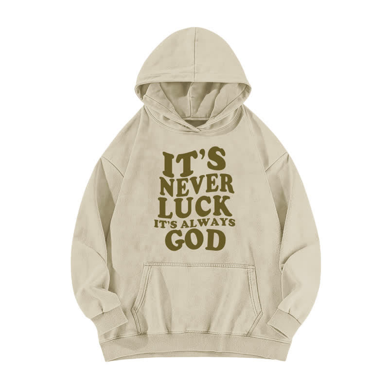 Christianartworkshop Es ist nie Glück, es ist immer Gott – Gewaschener Hoodie - Aprikose - 5XL - image 0
