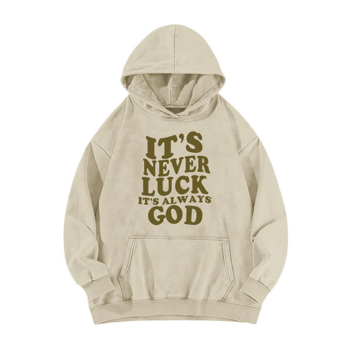 Christianartworkshop Es ist nie Glück, es ist immer Gott – Gewaschener Hoodie - Aprikose - 5XL - image 0