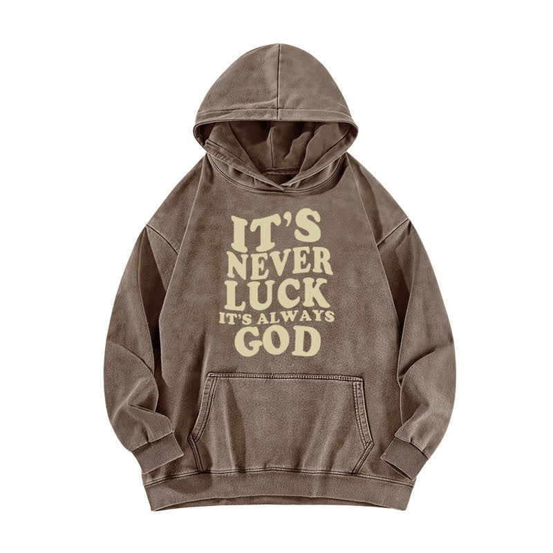 Christianartworkshop Es ist nie Glück, es ist immer Gott – Gewaschener Hoodie - Kaffee - 5XL - image 4