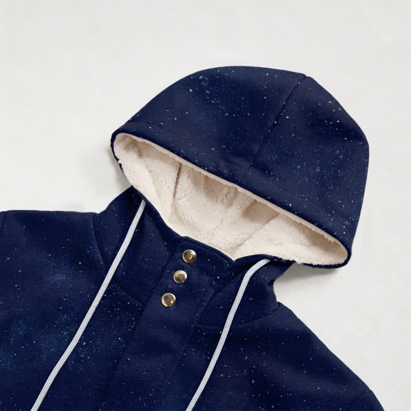 Christianartworkshop Marineblauer, kuscheliger Kapuzenpullover, Damen-Fleecemantel - image 2
