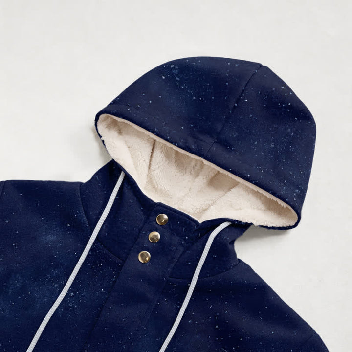 Christianartworkshop Marineblauer, kuscheliger Kapuzenpullover, Damen-Fleecemantel - image 2
