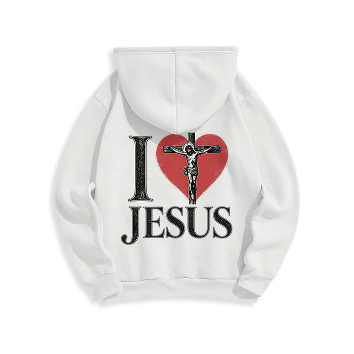 Christianartworkshop Ich liebe Jesus Herzkreuz Fleecegefütterter Hoodie - image 10