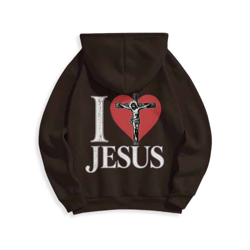 Christianartworkshop Ich liebe Jesus Herzkreuz Fleecegefütterter Hoodie - image 7