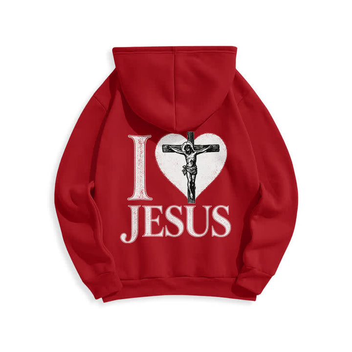 Christianartworkshop Ich liebe Jesus Herzkreuz Fleecegefütterter Hoodie - image 13
