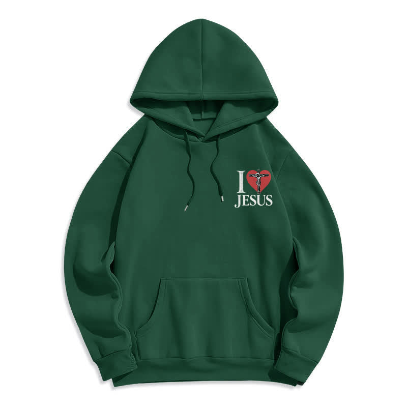 Christianartworkshop Ich liebe Jesus Herzkreuz Fleecegefütterter Hoodie - image 20