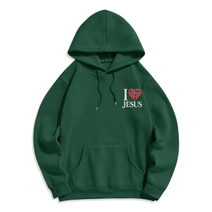 Christianartworkshop Ich liebe Jesus Herzkreuz Fleecegefütterter Hoodie - image 20