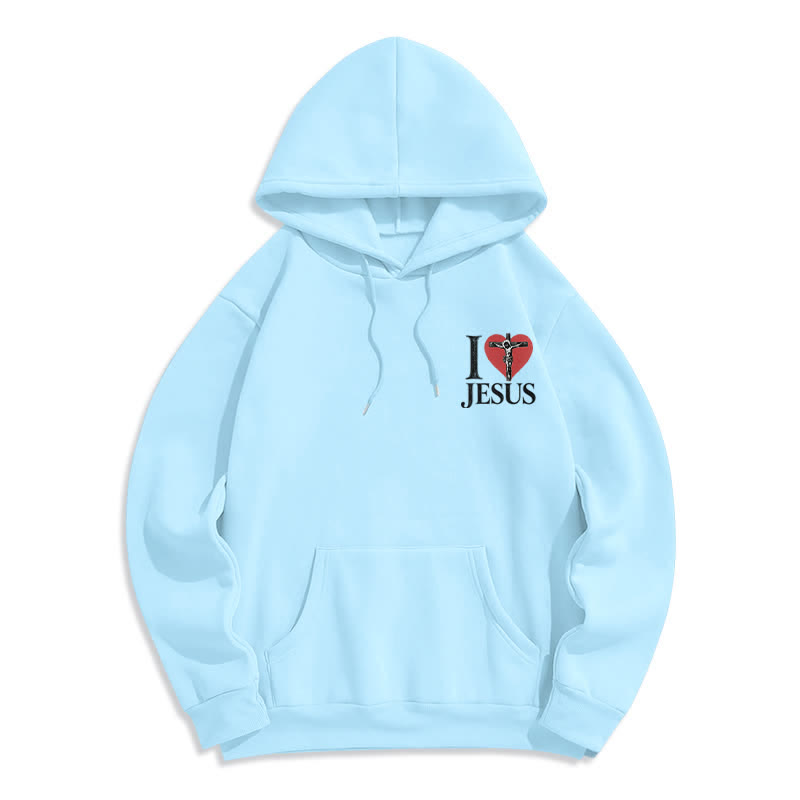 Christianartworkshop Ich liebe Jesus Herzkreuz Fleecegefütterter Hoodie - image 17