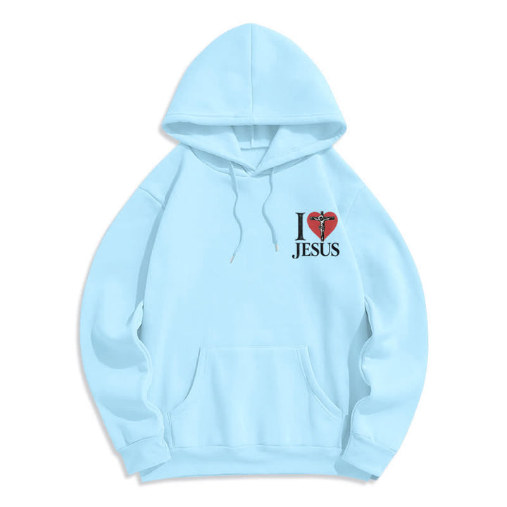 Christianartworkshop Ich liebe Jesus Herzkreuz Fleecegefütterter Hoodie - image 17