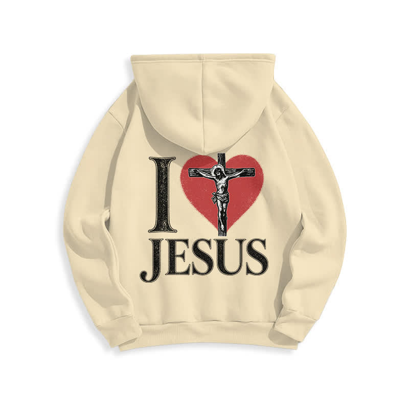 Christianartworkshop Ich liebe Jesus Herzkreuz Fleecegefütterter Hoodie - image 22