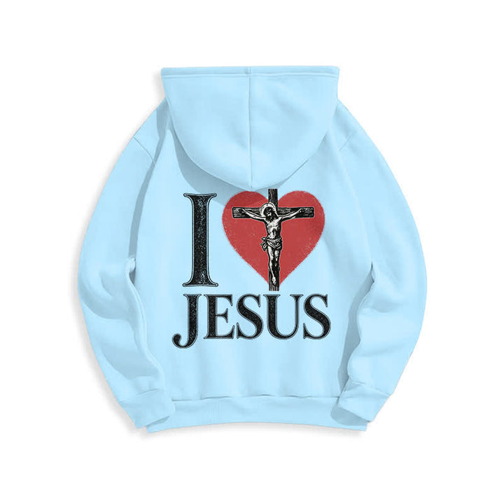 Christianartworkshop Ich liebe Jesus Herzkreuz Fleecegefütterter Hoodie - image 16