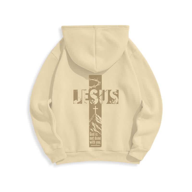 Christianartworkshop Jesus Graffiti „Gott ist noch nicht fertig mit dir“-Hoodie - image 1