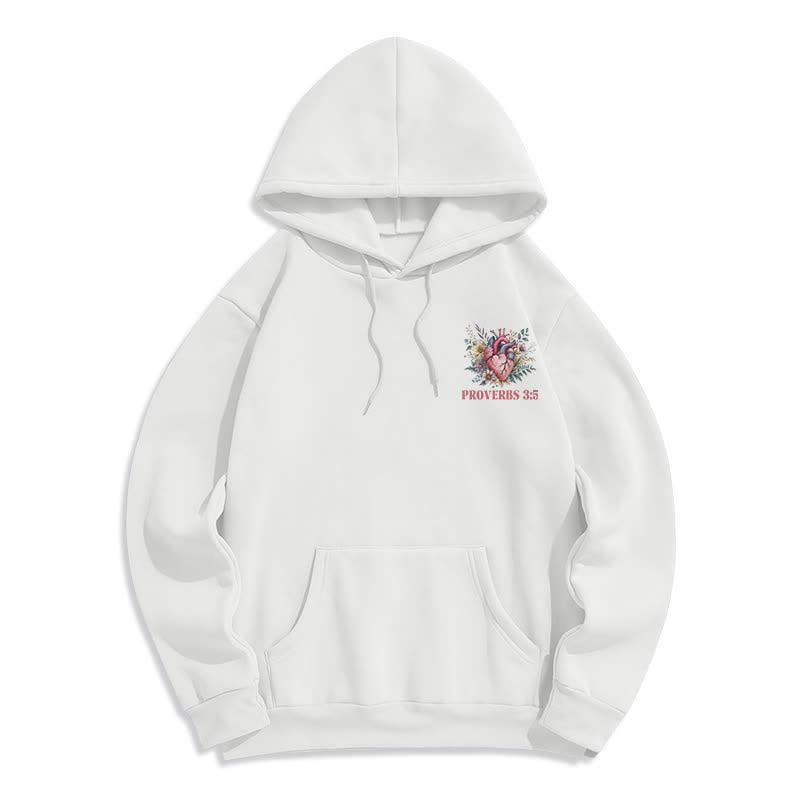 Christianartworkshop Sprüche 3:5 Floral Heart Streetwear Fleecegefütterter Hoodie - image 2