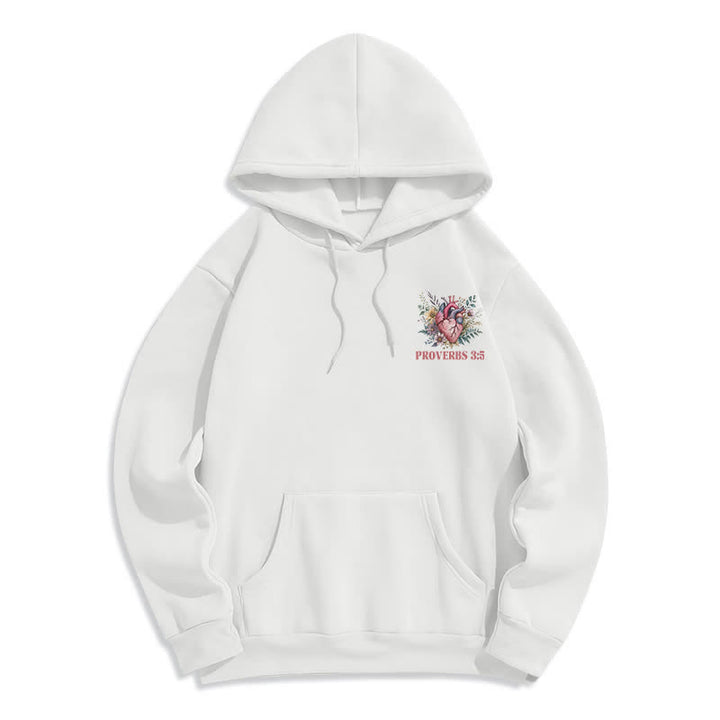 Christianartworkshop Sprüche 3:5 Floral Heart Streetwear Fleecegefütterter Hoodie - image 2