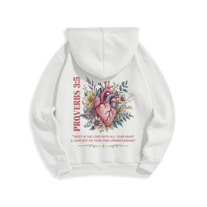 Christianartworkshop Sprüche 3:5 Floral Heart Streetwear Fleecegefütterter Hoodie - image 1