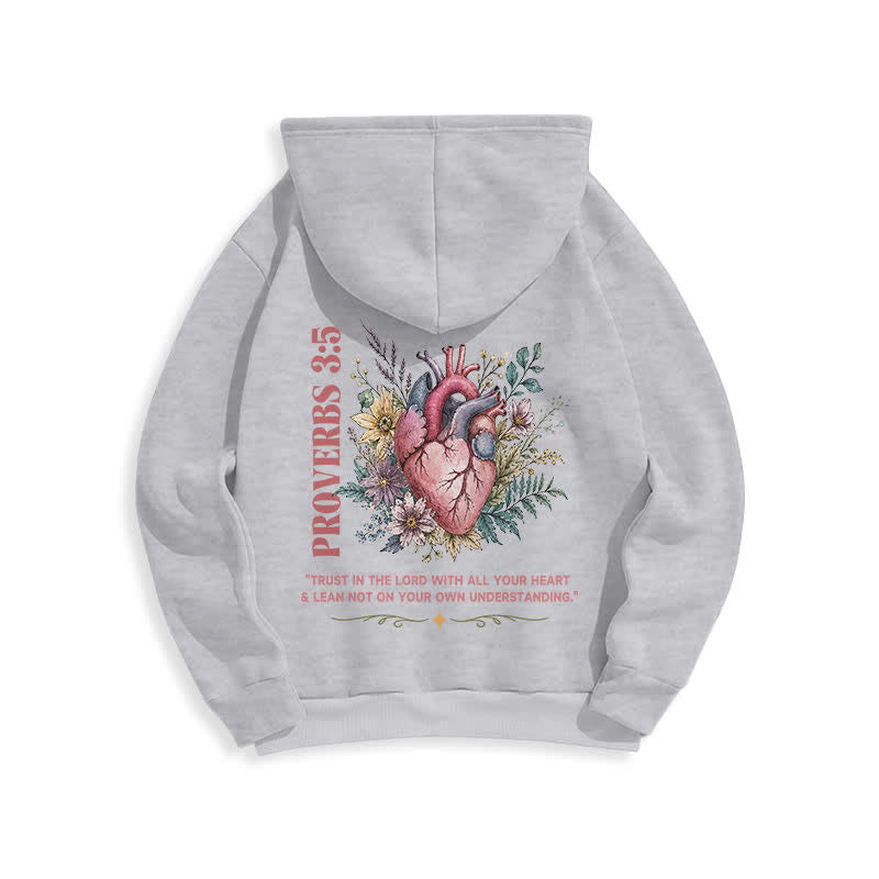 Christianartworkshop Sprüche 3:5 Floral Heart Streetwear Fleecegefütterter Hoodie - image 10