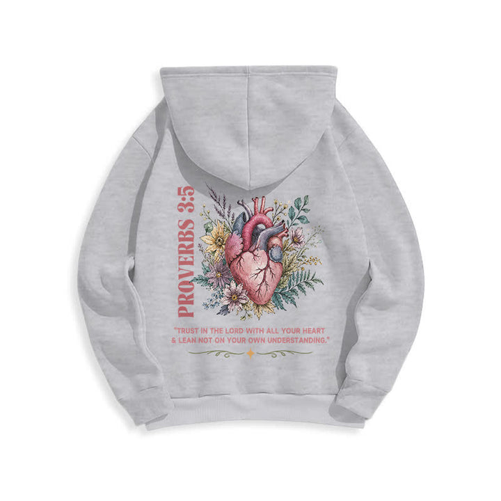 Christianartworkshop Sprüche 3:5 Floral Heart Streetwear Fleecegefütterter Hoodie - image 10