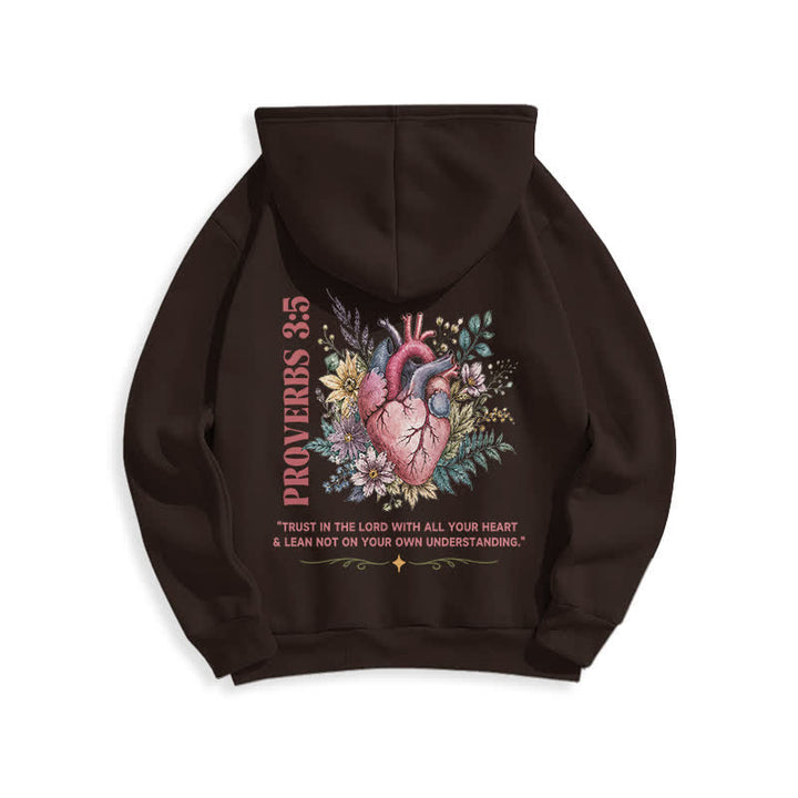 Christianartworkshop Sprüche 3:5 Floral Heart Streetwear Fleecegefütterter Hoodie - image 7