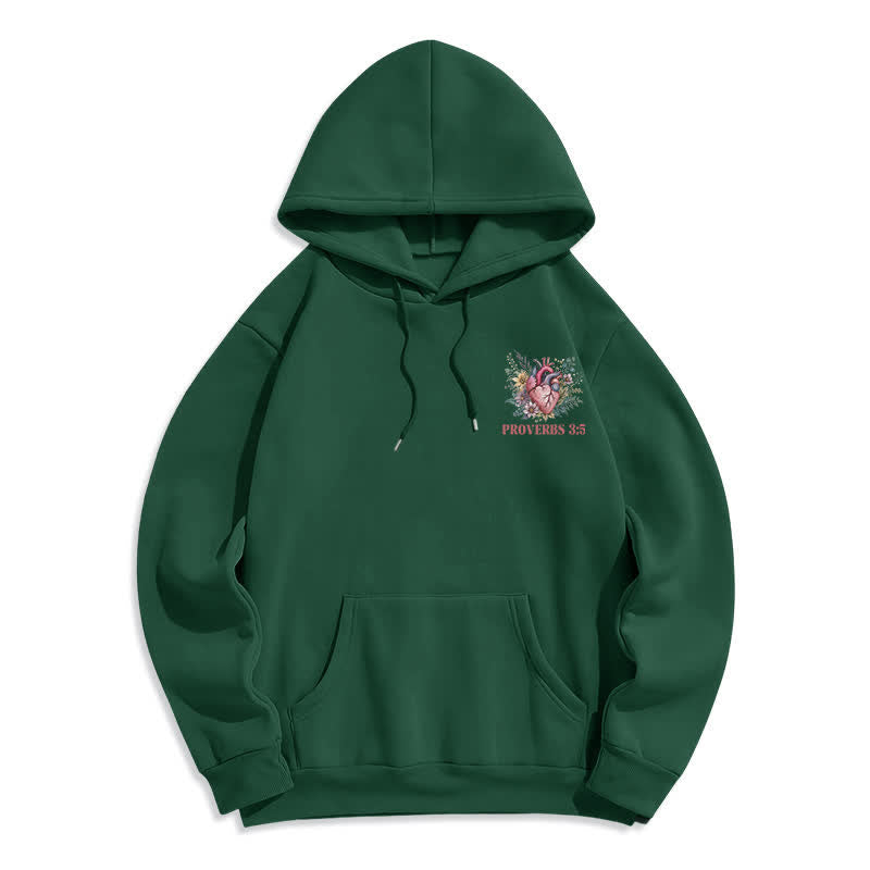 Christianartworkshop Sprüche 3:5 Floral Heart Streetwear Fleecegefütterter Hoodie - image 23