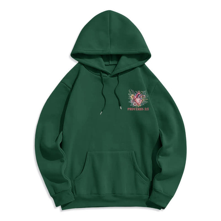 Christianartworkshop Sprüche 3:5 Floral Heart Streetwear Fleecegefütterter Hoodie - image 23