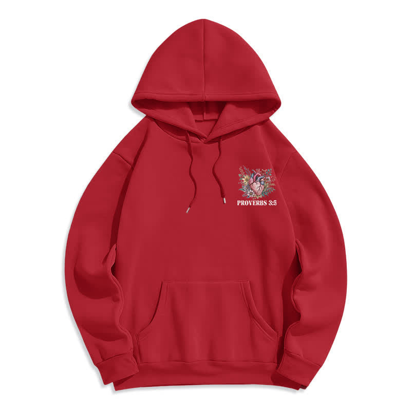 Christianartworkshop Sprüche 3:5 Floral Heart Streetwear Fleecegefütterter Hoodie - image 20