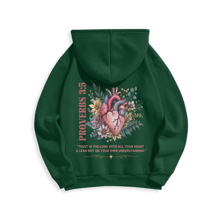 Christianartworkshop Sprüche 3:5 Floral Heart Streetwear Fleecegefütterter Hoodie - image 22