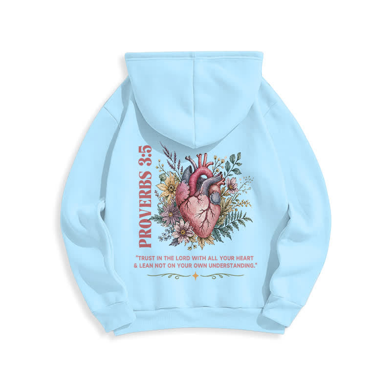 Christianartworkshop Sprüche 3:5 Floral Heart Streetwear Fleecegefütterter Hoodie - image 16