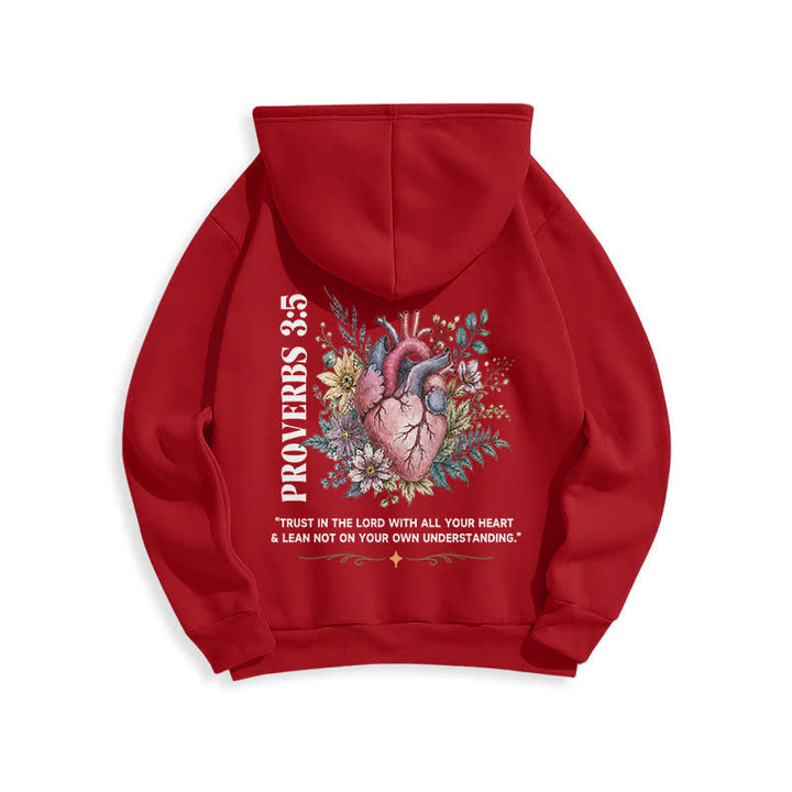 Christianartworkshop Sprüche 3:5 Floral Heart Streetwear Fleecegefütterter Hoodie - image 19