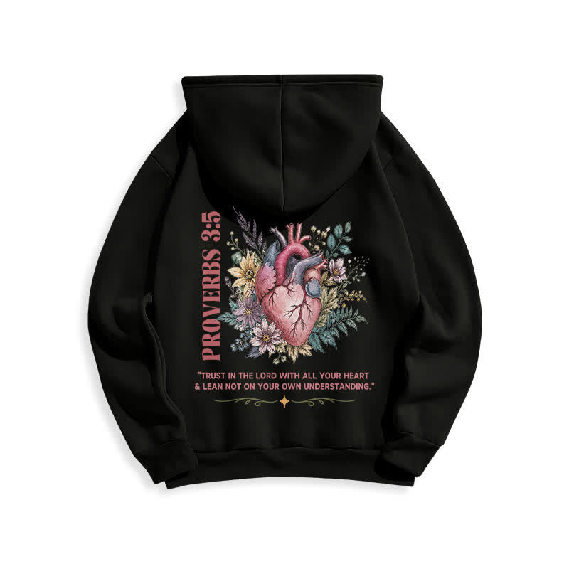 Christianartworkshop Sprüche 3:5 Floral Heart Streetwear Fleecegefütterter Hoodie - image 4