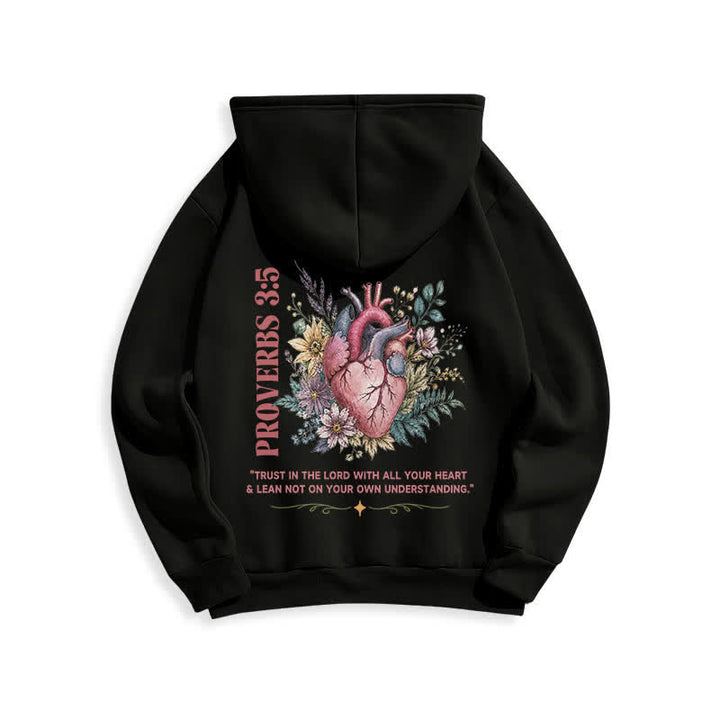 Christianartworkshop Sprüche 3:5 Floral Heart Streetwear Fleecegefütterter Hoodie - image 4
