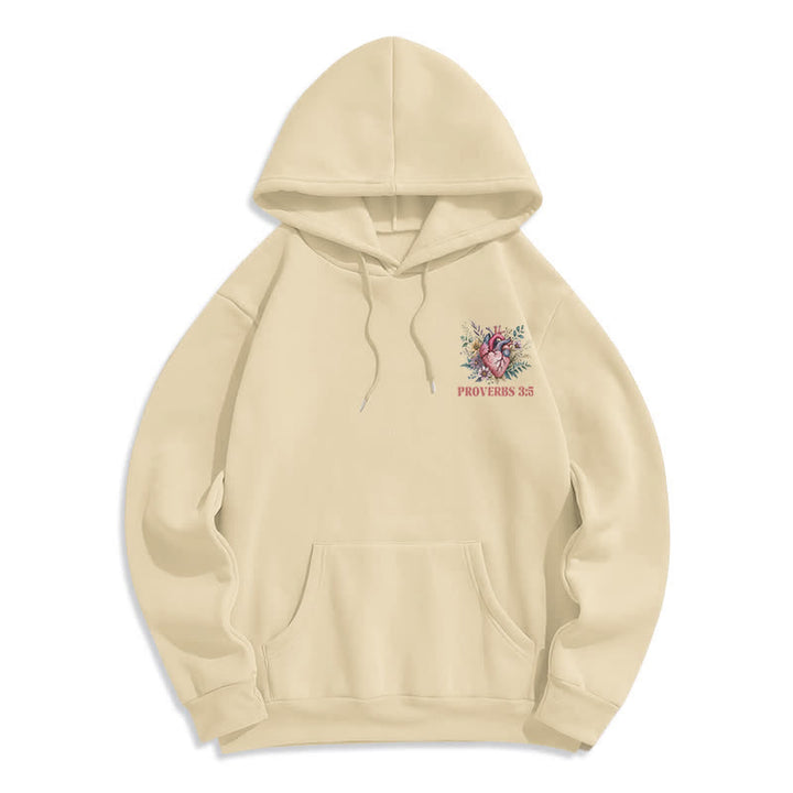 Christianartworkshop Sprüche 3:5 Floral Heart Streetwear Fleecegefütterter Hoodie - image 14
