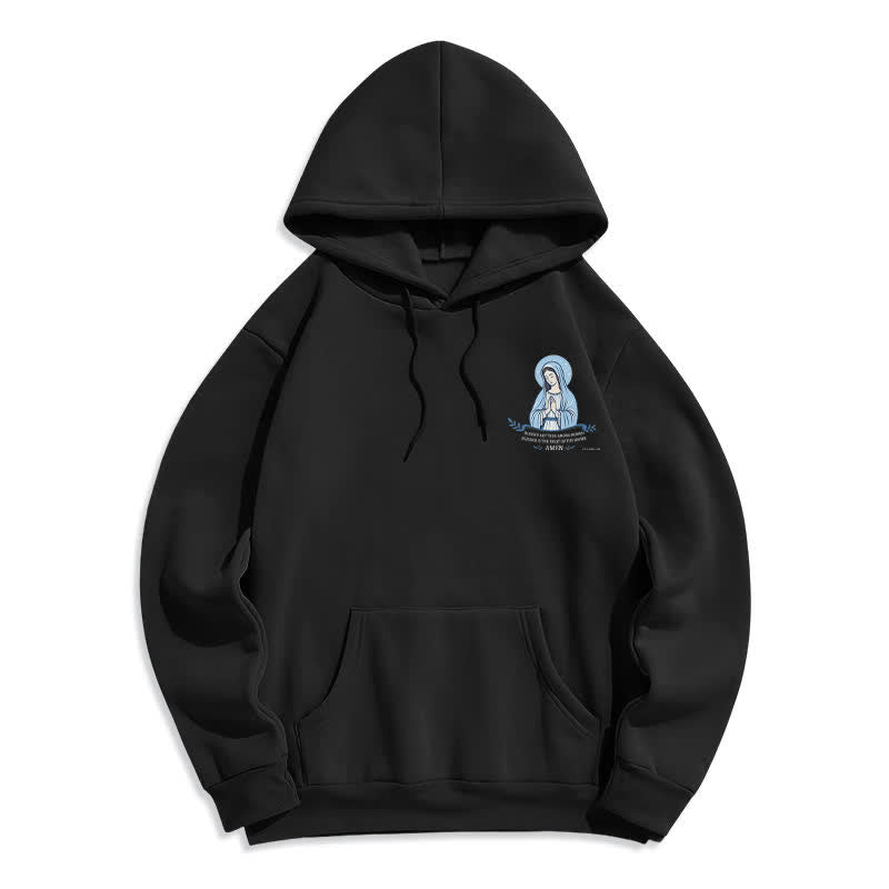 Christianartworkshop Mary Full Of Grace Weißer Streetwear Fleecegefütterter Hoodie - image 8