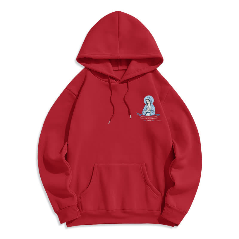 Christianartworkshop Mary Full Of Grace Weißer Streetwear Fleecegefütterter Hoodie - image 17