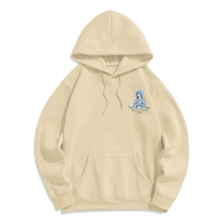 Christianartworkshop Mary Full Of Grace Weißer Streetwear Fleecegefütterter Hoodie - image 20