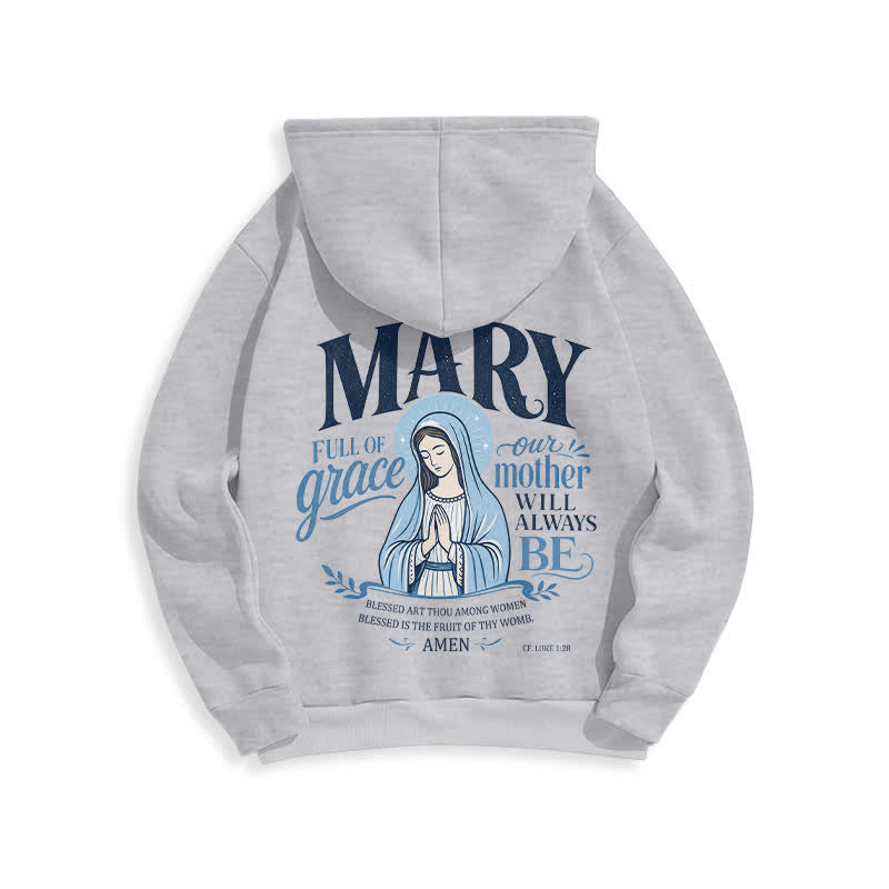 Christianartworkshop Mary Full Of Grace Weißer Streetwear Fleecegefütterter Hoodie - image 14