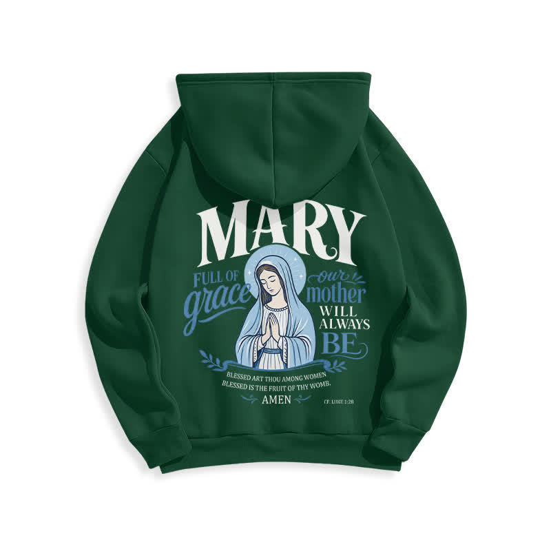 Christianartworkshop Mary Full Of Grace Weißer Streetwear Fleecegefütterter Hoodie - image 10