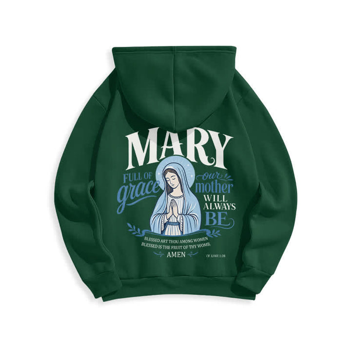 Christianartworkshop Mary Full Of Grace Weißer Streetwear Fleecegefütterter Hoodie - image 10